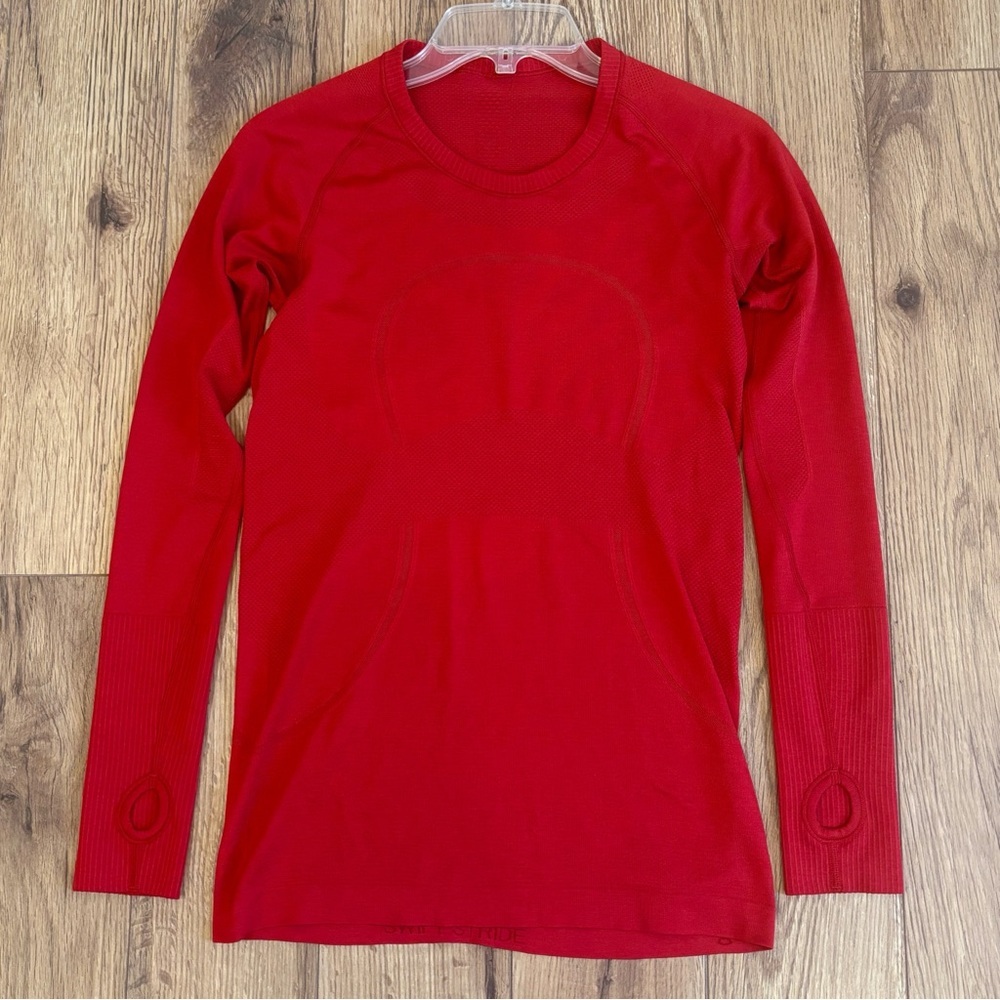 Lululemon Swiftly Tech Long Sleeve Shirt In Dark Red Size 8